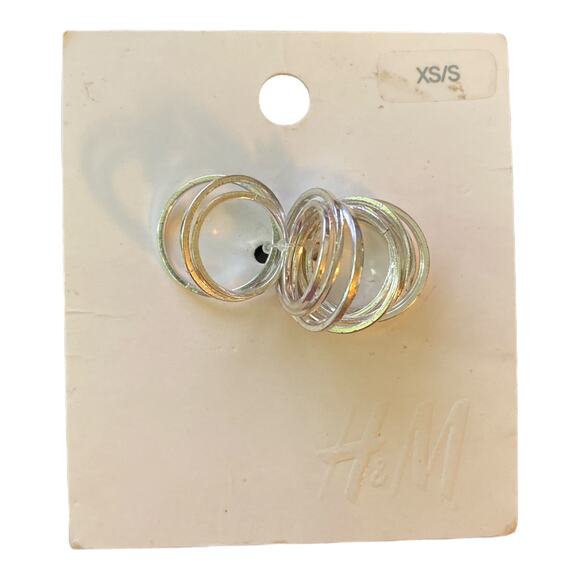 H&M Silver Multi Stack Multi Finger Rings Size XS/S - Picture 1 of 1